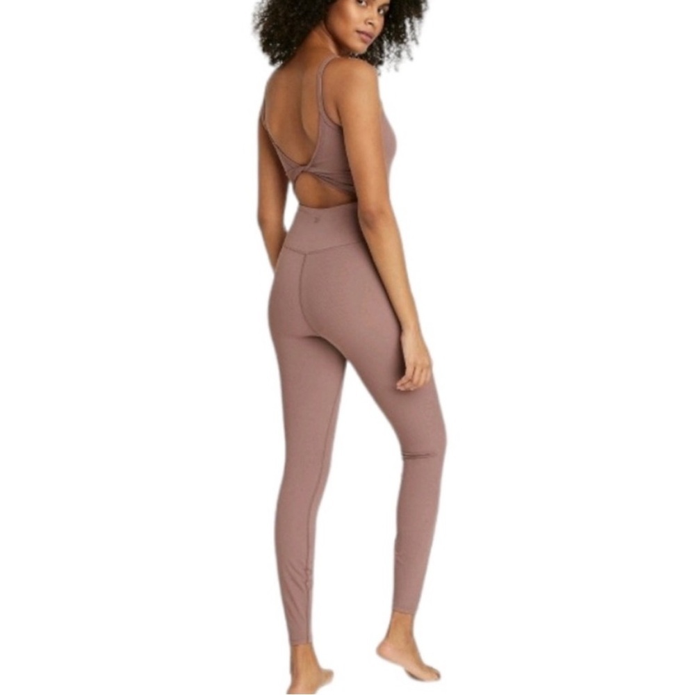 NWT All In Motion Ribbed Brown Jumpsuit - Picture 2 of 10